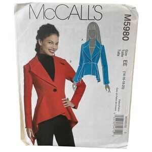 McCall's M5980 Misses' Jacket Sewing Pattern Size‎ 14-16-18-20 EE